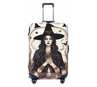 HJLUUFT Magic Witch Witchcraft Bohemian Drawing Print Travel Luggage Cover Protector Valigie Copertura Lavabile Bagagli Anti-Graffio, Nero , S