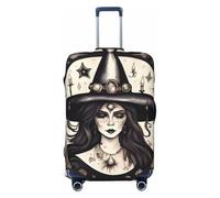 HJLUUFT Magic Witch Witchcraft Bohemian Print Travel Luggage Cover Protector Valigie Lavabile Copertura Bagagli Antigraffio, Nero , S