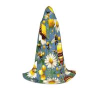 HJLUUFT Mantello con cappuccio per adolescenti con api volanti Daisy Honey Mantello di Halloween lungo mantello costume costume in maschera, costume cosplay