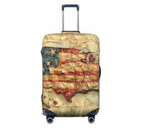 HJLUUFT Mappe d'epoca degli Stati Uniti Stampa Valigie Copertura Bagagli Da Viaggio Protector Valigia Lavabile Baggage Covers Anti-graffio, Nero , M