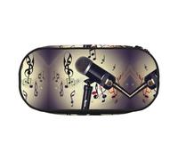 HJLUUFT Microfono con note musicali stampa astuccio semplice robusto multifunzionale matita borsa ufficio cancelleria organizzatore