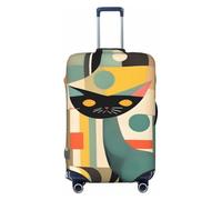 HJLUUFT Mid-Century - Copertura per bagagli da viaggio con stampa di gatti in stile moderno, lavabile, antigraffio, Nero , L