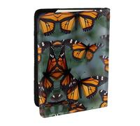 HJLUUFT Monarch Butterflies - Portafoglio in pelle per passaporto, unisex, con stampa di farfalle, custodia per passaporto da viaggio per famiglia, Nero , Taglia unica