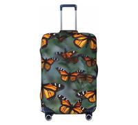 HJLUUFT Monarch Butterflies Print - Copertura per valigia, da viaggio, lavabile, antigraffio, Nero , XL