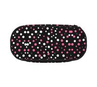 HJLUUFT nero pois stampa matita caso semplice robusto multifunzionale matita borsa ufficio cancelleria organizzatore