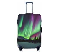 HJLUUFT Northern Lights - Copertura per bagagli da viaggio con stampa di luci del nord, copertura per valigia, lavabile, antigraffio, Nero , M