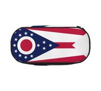 HJLUUFT Ohio State Flag stampa matita caso semplice robusto multifunzionale matita borsa ufficio cancelleria organizzatore