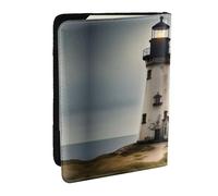 HJLUUFT Old Lighthouse - Portafoglio per passaporto in pelle con stampa di un faro per uomo e donna, custodia per passaporto da viaggio per famiglia, Nero , Taglia unica