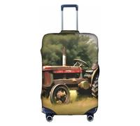 HJLUUFT Old Tractor Photoes Farm Copertura protettiva per bagagli - Protezione per valigie approvata TSA, design personalizzato per una facile identificazione, bianco, Medium