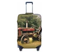 HJLUUFT Old Tractor Photoes Farm Print Travel Luggage Cover Protector Valigie Copertura Lavabile Bagagli Antigraffio, Nero , S
