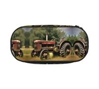 HJLUUFT Old Tractor Photoes Farm stampa astuccio semplice robusto multifunzionale matita borsa ufficio cancelleria organizzatore