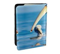 HJLUUFT Pelican Bird Blue Sea Sky - Portafoglio in pelle per passaporto, unisex, per passaporto, da viaggio, per famiglia, Nero , Taglia unica