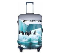 HJLUUFT Penguins On The Iceberg - Copertura per bagagli personalizzata, protezione per valigie con design approvato TSA, adatta alla maggior parte delle valigie da 71,1 cm, bianco, X-Large