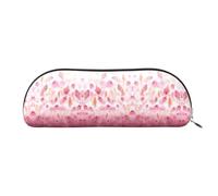 HJLUUFT Petali rosa. Borsa portaoggetti semicircolare: elegante astuccio e borsa per il trucco leggera adatta per ufficio, vita e viaggi