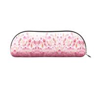 HJLUUFT Petali rosa. Borsa portaoggetti semicircolare: elegante astuccio e borsa per il trucco leggera adatta per ufficio, vita e viaggi