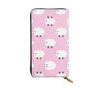 HJLUUFT Pink Sheep - Portafoglio da donna con porta carte di credito sottile e minimalista, in finta pelle e cerniera in metallo, nero, Taglia unica, classico