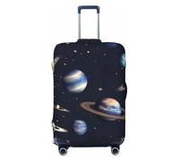HJLUUFT Planet Stars and Galactic System - Copertura per bagagli da viaggio, lavabile, antigraffio, Nero , S