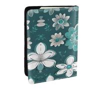 HJLUUFT Portafoglio passaporto in pelle con stampa floreale grigio e bianco, per uomini e donne, custodia per passaporto da viaggio per famiglia, Nero , Taglia unica