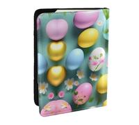 HJLUUFT Portafoglio passaporto in pelle con stampa Happy Easter Holiday per uomini e donne, custodia per passaporto da viaggio per famiglia, Nero , Taglia unica