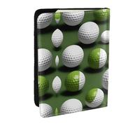 HJLUUFT Portafoglio passaporto in pelle con stampa palla da golf, per uomo e donna, custodia per passaporto da viaggio per famiglia, Nero , Taglia unica