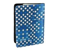 HJLUUFT Portafoglio per passaporto in pelle con stampa a pois blu per uomo e donna, custodia per passaporto da viaggio per famiglia, Nero , Taglia unica