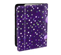 HJLUUFT Portafoglio per passaporto in pelle con stampa a pois viola per uomini e donne, custodia per passaporto da viaggio per famiglia, Nero , Taglia unica