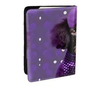 HJLUUFT Portafoglio per passaporto in pelle con stampa a pois viola per uomini e donne, custodia per passaporto da viaggio per famiglia, Nero , Taglia unica