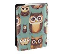 HJLUUFT Portafoglio per passaporto in pelle con stampa di gufi, per uomini e donne, custodia per passaporto da viaggio per famiglia, Nero , Taglia unica