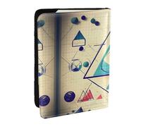 HJLUUFT Portafoglio per passaporto in pelle con stampa matematica geometrica geek calcolo per uomini e donne, custodia per passaporto da viaggio per famiglia, Nero , Taglia unica
