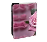 HJLUUFT Portafoglio per passaporto in pelle rosa e rosa con stampa per uomo e donna, custodia per passaporto da viaggio per famiglia, Nero , Taglia unica