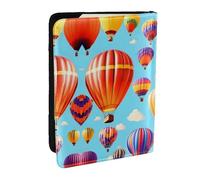 HJLUUFT Portafoglio per passaporto in pelle stampata con mongolfiere per uomo e donna, custodia per passaporto da viaggio per famiglia, Nero , Taglia unica