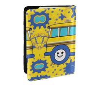 HJLUUFT Portafoglio per passaporto in pelle stampata con scuolabus, per uomini e donne, custodia per passaporto da viaggio per famiglia, Nero , Taglia unica