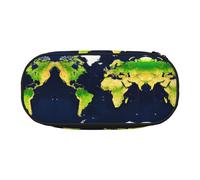 HJLUUFT Portamatite con stampa mappa del mondo, semplice e robusto, multifunzionale, per cancelleria da ufficio