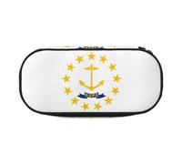 HJLUUFT Rhode Island State Flag stampa matita caso semplice robusto multifunzionale matita borsa ufficio cancelleria organizzatore
