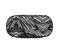 HJLUUFT Righe nero bianco stampa Astuccio Semplice Robusto Multifunzionale Matita Bag Ufficio Cancelleria Organizer