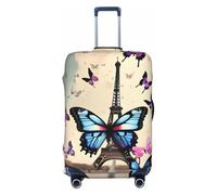 HJLUUFT Romantico Parigi Eiffel stampa viaggio bagagli copertura valigia Protector valigia lavabile bagagli copre antigraffio, Nero , L