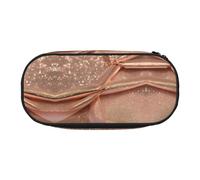 HJLUUFT rosa oro glitter stampa astuccio semplice robusto multifunzionale matita borsa ufficio cancelleria organizzatore