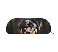 HJLUUFT Rottweiler - Astuccio semicircolare per carta da parati, elegante astuccio e borsa per il trucco leggera, adatta per ufficio, vita e viaggi, Oro, Taglia unica, Arte