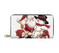 HJLUUFT Santa Claus. Elegante portafoglio da donna - Porta carte di credito sottile e minimalista, in similpelle, cerniera in metallo, bianco, Taglia unica, classico