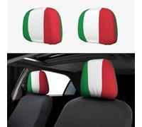 HJLUUFT Set di 2 copri poggiatesta per auto, motivo bandiera italiana, in tessuto elastico traspirante e antipolvere, accessori per auto