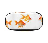 HJLUUFT Simpatico astuccio con stampa di pesci rossi, semplice e robusto, multifunzionale, per cancelleria da ufficio