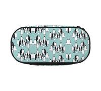 HJLUUFT Simpatico astuccio con stampa pinguini, semplice e robusto, multifunzionale, per cancelleria da ufficio