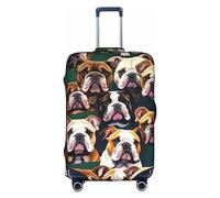 HJLUUFT simpatico bulldog inglese copertura protettiva per bagagli - Protezione per valigie approvata TSA, design personalizzato per una facile identificazione, bianco, X-Large
