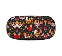 HJLUUFT Simpatico Gallo Stampa Polli Astuccio Semplice Robusto Multifunzionale Matita Borsa Ufficio Cancelleria Organizer