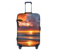 HJLUUFT Sunset beach elegante copertura per bagagli - Proteggi e personalizza la tua valigia con copertura approvata TSA, coperture per valigie per bagagli, bianco, Small