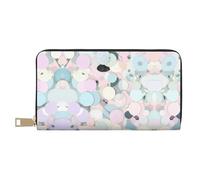 HJLUUFT Terrazzo Marble Pastel Portafoglio da donna, design sottile e minimalista, ideale per carte di credito e contanti, finta pelle, cerniera in metallo, bianco, Taglia unica, classico