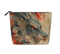 HJLUUFT The Legendary Dragon Print Travel Makeup Bags Cosmetic Organizer Bag Grande Capacità Make up Bag Beauty Bag per donne, nero, taglia unica, Nero , Taglia unica