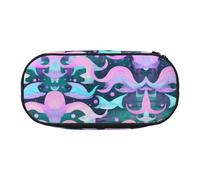 HJLUUFT Trousse per cosmetici, con stampa di sirena, rosa pastello, colore acqua, astuccio per matite Kawaii, borsa organizer con cerniera