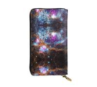 HJLUUFT Universe Galaxy Space - Portafoglio funzionale da donna, elegante e sottile, porta carte di credito, in finta pelle e cerniera in metallo, nero, Taglia unica, classico