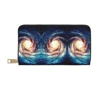 HJLUUFT Universe Milky Way Galaxy elegante portafoglio da donna - sottile e minimalista porta carte di credito, finta pelle, cerniera in metallo, bianco, Taglia unica, classico